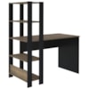 Mesa Escrivaninha 134X120 cm 3 Prateleiras Pinho Preto ARLY
