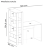 Mesa Escrivaninha 134X120 cm 3 Prateleiras Pinho Preto ARLY