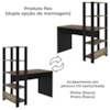 Mesa Escrivaninha 134X120 cm 3 Prateleiras Pinho Preto ARLY