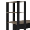 Mesa Escrivaninha 134X120 cm 3 Prateleiras Pinho Preto ARLY