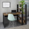 Mesa Escrivaninha 134X120 cm 3 Prateleiras Pinho Preto ARLY