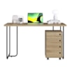 Mesa Escrivaninha 135 cm e Gaveteiro 4 Gavetas Oak PP Milani Store