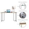 Mesa Escrivaninha 135 cm e Gaveteiro 4 Gavetas Oak PP Milani Store