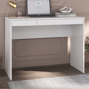 Mesa Escrivaninha 2 Gavetas 101 cm Branco Artany