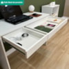 Mesa Escrivaninha 2 Gavetas 101 cm Branco Artany