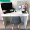 Mesa Escrivaninha 2 Gavetas 101 cm Branco Artany