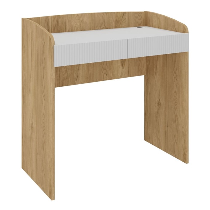 Mesa Escrivaninha 2 Gavetas 91 cm Olmo Branco Artany