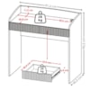 Mesa Escrivaninha 2 Gavetas 91 cm Olmo Branco Artany
