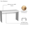 Mesa Escrivaninha 2 Gavetas B35 120 cm Branco NOVAM