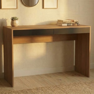 Mesa Escrivaninha 2 Gavetas B35 120 cm Mell Preto NOVAM