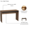Mesa Escrivaninha 2 Gavetas B35 120 cm Mell Preto NOVAM