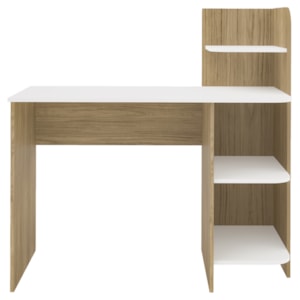 Mesa Escrivaninha 3 Prateleiras 111 cm Carvalho Branco ARLY