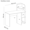 Mesa Escrivaninha 3 Prateleiras 111 cm Carvalho Branco ARLY