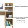 Mesa Escrivaninha 3 Prateleiras 111 cm Carvalho Branco ARLY