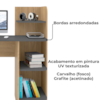 Mesa Escrivaninha 3 Prateleiras 111 cm Carvalho Grafite ARLY