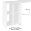 Mesa Escrivaninha 4 Nichos 110 cm TRIX Branco ARLY