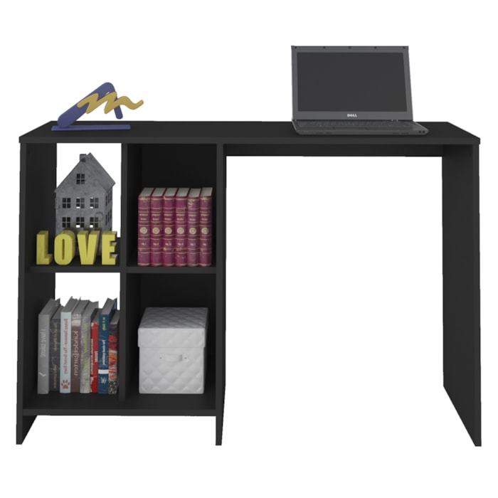 Mesa Escrivaninha 4 Nichos 110 cm TRIX Preto ARLY
