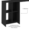 Mesa Escrivaninha 4 Nichos 110 cm TRIX Preto ARLY