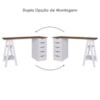 Mesa Escrivaninha 5 Gavetas 2 Prateleiras 136 cm Nogal Branco Artany