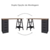 Mesa Escrivaninha 5 Gavetas 2 Prateleiras 136 cm Nogal Preto Artany