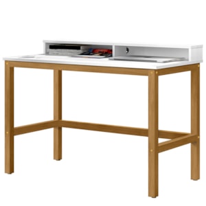 Mesa Escrivaninha California 110 cm Branco Nature Tebar
