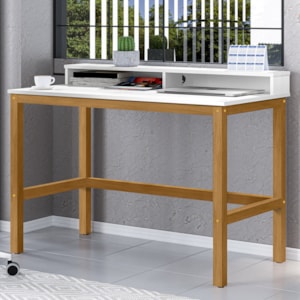 Mesa Escrivaninha California 110 cm Branco Nature Tebar
