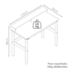 Mesa Escrivaninha California 110 cm Off White Nature Tebar
