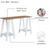 Mesa Escrivaninha Cavalete B61 135 cm Mell Branco NOVAM