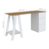 Mesa Escrivaninha Cavalete Com Gavetas B62 135 cm Mell Branco NOVAM