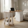 Mesa Escrivaninha Cavalete Com Gavetas B62 135 cm Mell Branco NOVAM