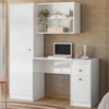 Mesa Escrivaninha Com Armario 162 cm Coimbra Branco Moval