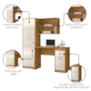 Mesa Escrivaninha Com Armario 162 cm Coimbra Freijo Off White Moval