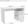 Mesa Escrivaninha Com Gaveteiro Urban 120 cm S970 Branco Kappesberg