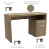 Mesa Escrivaninha Com Gaveteiro Urban 120 cm S970 Nogal Kappesberg