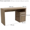 Mesa Escrivaninha Com Gaveteiro Urban 120 cm S970 Nogal Kappesberg