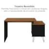 Mesa Escrivaninha Com Largura Ajustavel 2 Gavetas 1 Nicho 144 cm Freijo Preto Artany
