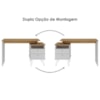 Mesa Escrivaninha Com Largura Ajustavel 2 Gavetas 1 Nicho 144 cm Olmo Branco Artany