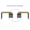 Mesa Escrivaninha Com Largura Ajustavel 2 Gavetas 1 Nicho 144 cm Olmo Grafito Artany
