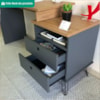 Mesa Escrivaninha Com Largura Ajustavel 2 Gavetas 1 Nicho 144 cm Olmo Grafito Artany