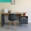 Mesa Escrivaninha Com Largura Ajustavel 2 Gavetas 1 Nicho 144 cm Olmo Grafito Artany