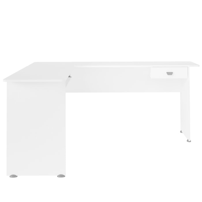 Mesa Escrivaninha De Canto 1 Gaveta 150X165 cm Branco ARLY