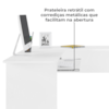 Mesa Escrivaninha De Canto 1 Gaveta 150X165 cm Branco ARLY