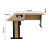 Mesa Escrivaninha De Canto Para Escritório 160 cm ME4195 Amendoa Preto Tecno Mobili