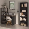 Mesa Escrivaninha E Estante 5 Prateleiras Pinho Preto ARLY