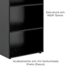 Mesa Escrivaninha E Estante 5 Prateleiras Pinho Preto ARLY