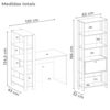 Mesa Escrivaninha E Estante Livreiro 1P Carvalho Off White ARLY