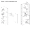 Mesa Escrivaninha E Estante Livreiro 1P Carvalho Off White ARLY