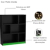 Mesa Escrivaninha e Estante Para Escritorio B28 Preto Verde NOVAM