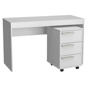 Mesa Escrivaninha e Gaveteiro Para Escritorio B29 Branco NOVAM