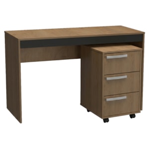 Mesa Escrivaninha e Gaveteiro Para Escritorio B29 Mel Preto NOVAM